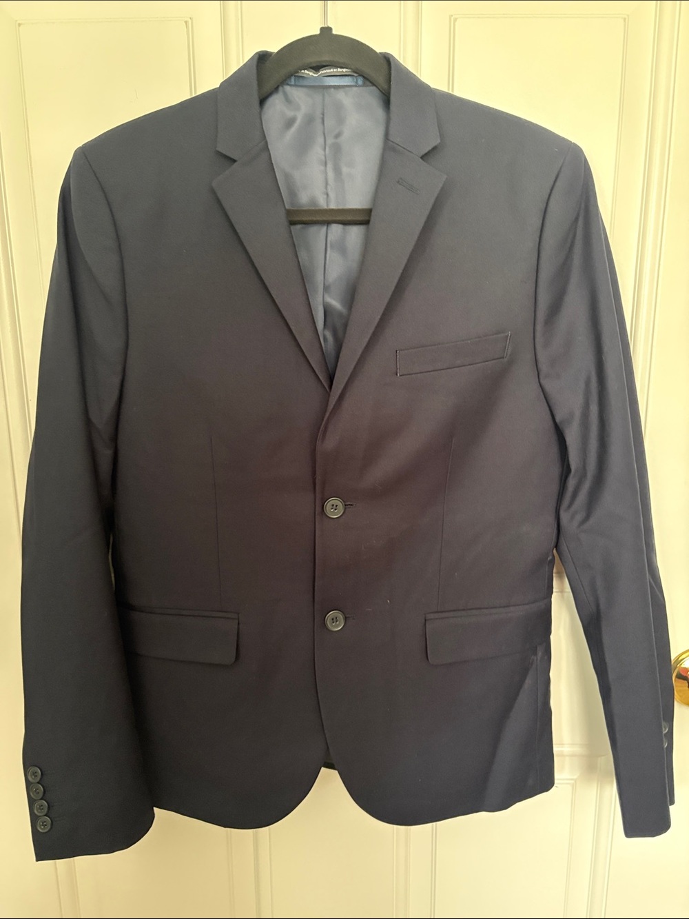Men's Navy Blazer - Classic Two-Button Suit Jacket